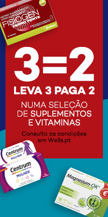 Leva 3 Paga 2 numa sele&ccedil;&atilde;o de Suplementos e Vitaminas - Consultar condi&ccedil;&otilde;es em Wells.pt